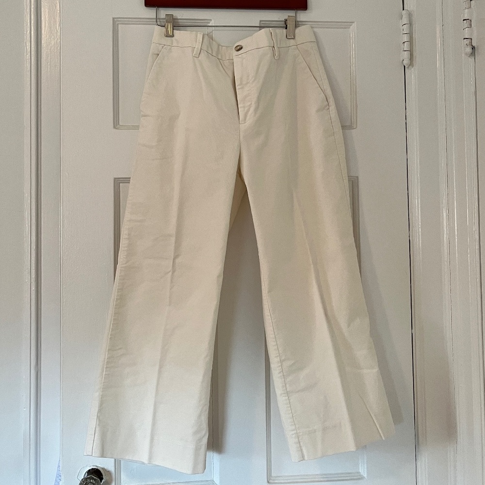 Banana Republic Wide Leg White Corduroy Pants - Size 10